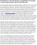 Cover page: Introduction to the In Focus on simulation of geologic carbon sequestration with the TOUGH codes