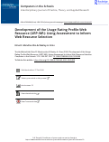 Cover page: Development of the Usage Rating Profile-Web Resource (URP-WR): Using Assessment to Inform Web Resource Selection