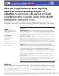 Cover page: Nicotinic acetylcholine receptor signaling regulates inositol‐requiring enzyme 1α activation to protect β‐cells against terminal unfolded protein response under irremediable endoplasmic reticulum stress