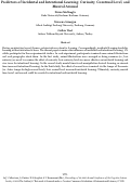 Cover page: Predictors of Incidental and Intentional Learning: Curiosity, Construal Level, and Musical Arousal