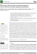 Cover page: Microcarrier-Based Culture of Human Pluripotent Stem-Cell-Derived Retinal Pigmented Epithelium.