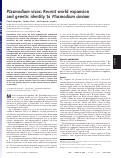 Cover page: Plasmodium vivax: Recent world expansion and genetic identity to Plasmodium simium