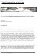 Cover page: FCJ-132 Towards a Performative Aesthetics of Interactivity