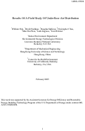 Cover page: Results of a Field Study of Underfloor Air Distribution