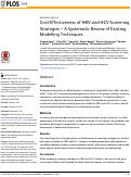 Cover page: Cost-Effectiveness of HBV and HCV Screening Strategies – A Systematic Review of Existing Modelling Techniques