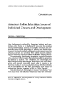 Cover page: American Indian Identities: Issues of Individual Choices and Development