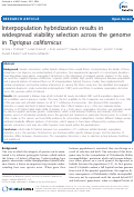 Cover page: Interpopulation hybridization results in widespread viability selection across the genome in Tigriopus californicus