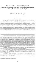 Cover page: Where Are the Asians in Hollywood? Can §1981, Title VII, Colorblind Pitches, and Understanding Biases Break the Bamboo Ceiling?