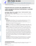 Cover page: Prognostic factors for recurrence and complications in the surgical management of primary chordoid gliomas: A systematic review of literature.