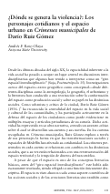 Cover page: ¿Dónde se genera la violencia?: Los personajes cotidianos y el espacio urbano en Crímenes municipales de Darío Ruiz Gómez