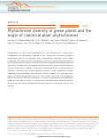 Cover page: Phytochrome diversity in green plants and the origin of canonical plant phytochromes