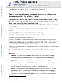 Cover page: Cancer negatively impacts on sexual function in adolescents and young adults: The AYA HOPE study.