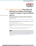 Cover page: Author Correction: Thermally and field-driven mobility of emergent magnetic charges in square artificial spin ice