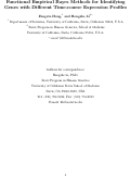 Cover page: Functional Empirical Bayes Methods for Identifying Genes with Different Time-course Expression Profiles