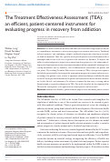 Cover page: The Treatment Effectiveness Assessment (TEA): an efficient, patient-centered instrument for evaluating progress in recovery from addiction