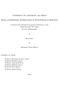 Cover page: Essays on institutions and innovation in natural resource industries