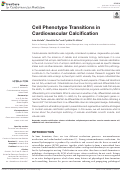 Cover page: Cell Phenotype Transitions in Cardiovascular Calcification