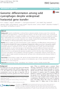 Cover page: Genomic differentiation among wild cyanophages despite widespread horizontal gene transfer