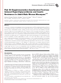 Cover page: Fish Oil Supplementation Ameliorates Fructose-Induced Hypertriglyceridemia and Insulin Resistance in Adult Male Rhesus Macaques 1,2