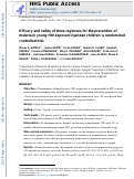 Cover page: Efficacy and safety of three regimens for the prevention of malaria in young HIV-exposed Ugandan children