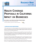 Cover page: Health Coverage Proposals in California: Impact on Businesses
