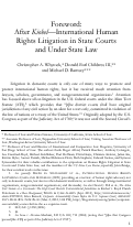 Cover page: Foreword: After Kiobel—International Human Rights Litigation in State Courts and Under State Law