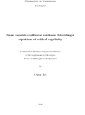 Cover page: Some variable-coefficient nonlinear Schrödinger equations at critical regularity