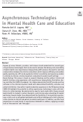Cover page: Asynchronous Technologies in Mental Health Care and Education.