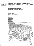 Cover page: Strangeness Production in Relativistic Nuclear Collisions