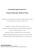 Cover page: Systematic Improvement of a Classical Molecular Model of Water