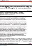 Cover page: International survey on invasive lobular breast cancer identifies priority research questions