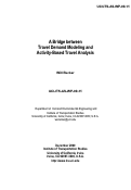 Cover page: A Bridge between Travel Demand Modeling and Activity-Based Travel Analysis