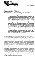 Cover page: Marginalizing TESOL: Preservice Teacher Training in Arizona