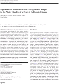 Cover page: Signatures of Restoration and Management Changes in the Water Quality of a Central California Estuary