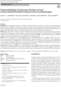 Cover page: Predictive Modeling of Colonoscopic Findings in a Fecal Immunochemical Test-Based Colorectal Cancer Screening Program