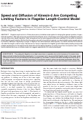 Cover page: Speed and Diffusion of Kinesin-2 Are Competing Limiting Factors in Flagellar Length-Control Model