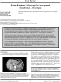 Cover page: Renal Rupture Following Extracorporeal  Shockwave Lithotripsy