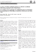 Cover page: A survey of labour epidural practices at obstetric anesthesia fellowship programs in the United States