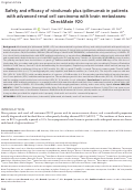 Cover page: Safety and efficacy of nivolumab plus ipilimumab in patients with advanced renal cell carcinoma with brain metastases: CheckMate 920.