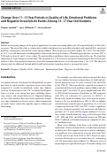 Cover page of Change Over 11-13 Year Periods in Quality of Life, Emotional Problems and Negative Stressful Life Events Among 13-17 Year Old Students.