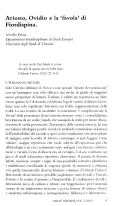 Cover page: Ariosto, Ovidio e la 'favola' di Fiordispina