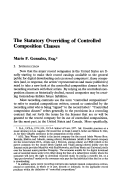 Cover page: The Statutory Overriding of Controlled Composition Clauses