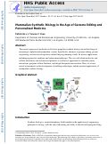 Cover page: Mammalian synthetic biology in the age of genome editing and personalized medicine