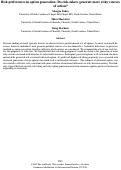 Cover page: Risk preferences in option generation: Do risk-takers generate more risky coursesof action?