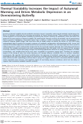 Cover page: Thermal Variability Increases the Impact of Autumnal Warming and Drives Metabolic Depression in an Overwintering Butterfly