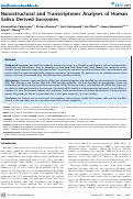 Cover page: Nanostructural and transcriptomic analyses of human saliva derived exosomes.