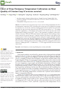 Cover page: Effect of Deep Dormancy Temperature Cultivation on Meat Quality of Crucian Carp (Carassius auratus)