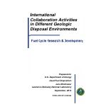 Cover page: International Collaboration Activities in Different Geologic Disposal Environments