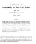 Cover page: Demographics and the Equity Premium
