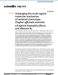 Cover page: Untangling the multi-regime molecular mechanism of verbenol-chemotype Zingiber officinale essential oil against Aspergillus flavus and aflatoxin B1.